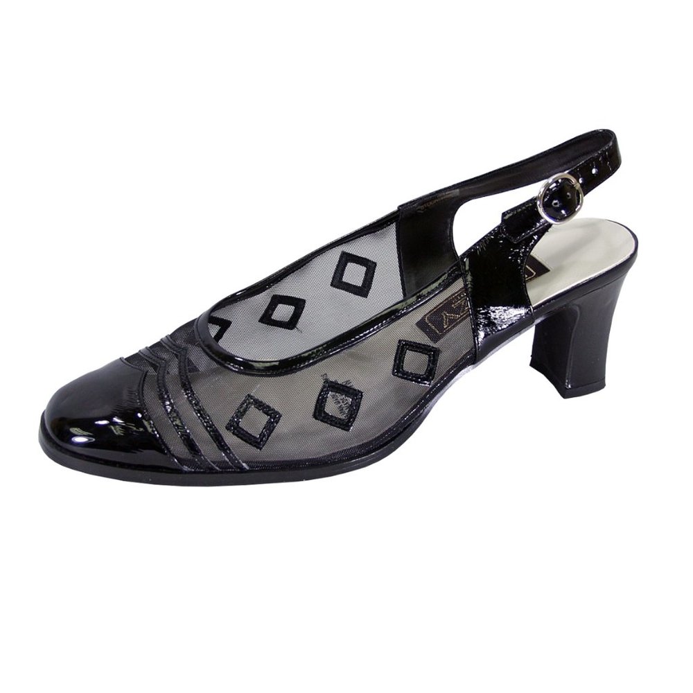 👠Fuzzy Greta Women's Wide Width Closed Toe Decorative Nylon Mesh Slingback 👠